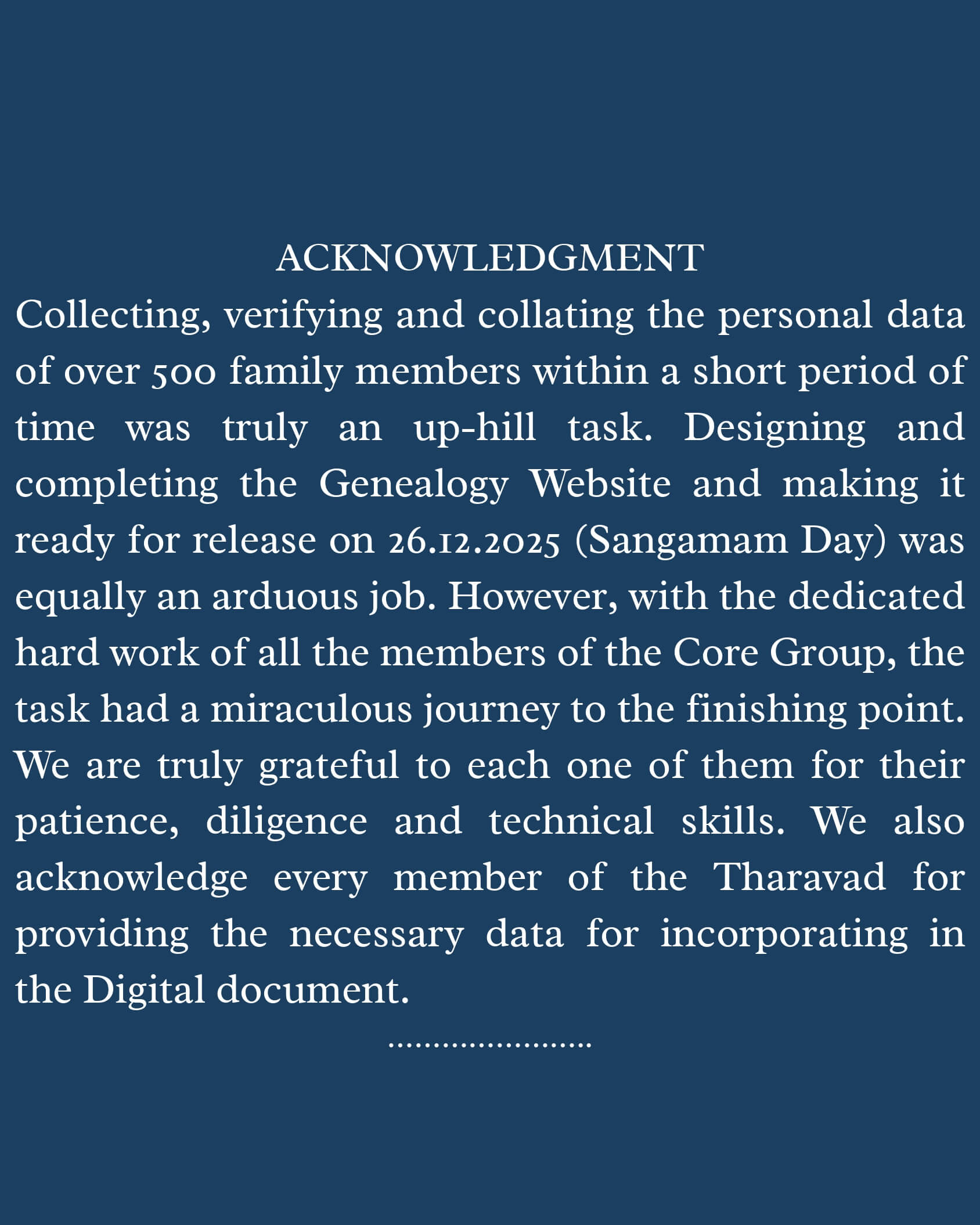 Acknowledgement